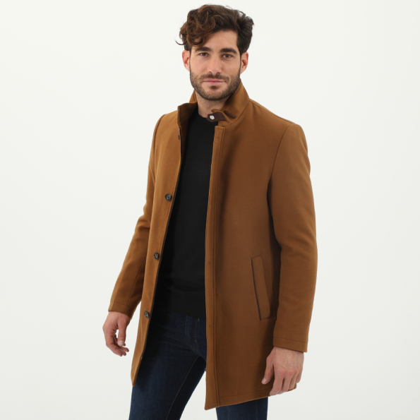 Ανδρικό παλτό MARTIN & CO 221-101-724 SLIM COAT MAO καφέ  Ανδρικά
