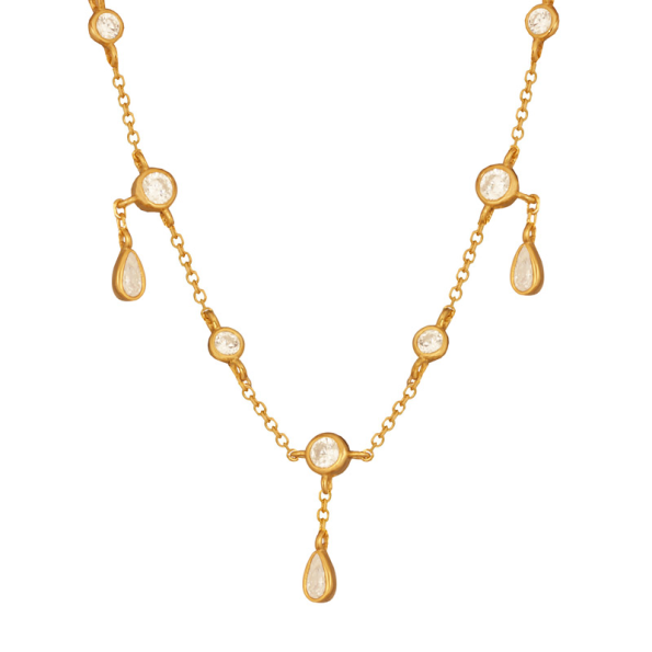 Γυναικείο ασημένιο κολιέ choker JEWELTUDE 14166 κίτρινο επιχρυσωμένο