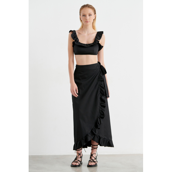 Γυναικείο cropped top beachwear SUGARFREE RIVERA 22818193 μαύρο Γυναικεία