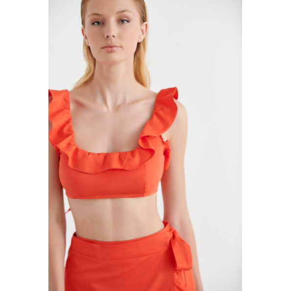 Γυναικείο cropped top beachwear SUGARFREE RIVERA 22818193 πορτοκαλί