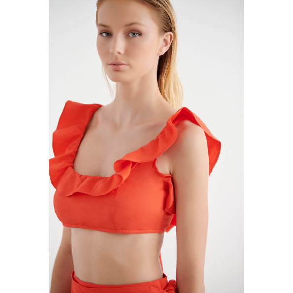 Γυναικείο cropped top beachwear SUGARFREE RIVERA 22818193 πορτοκαλί Γυναικεία