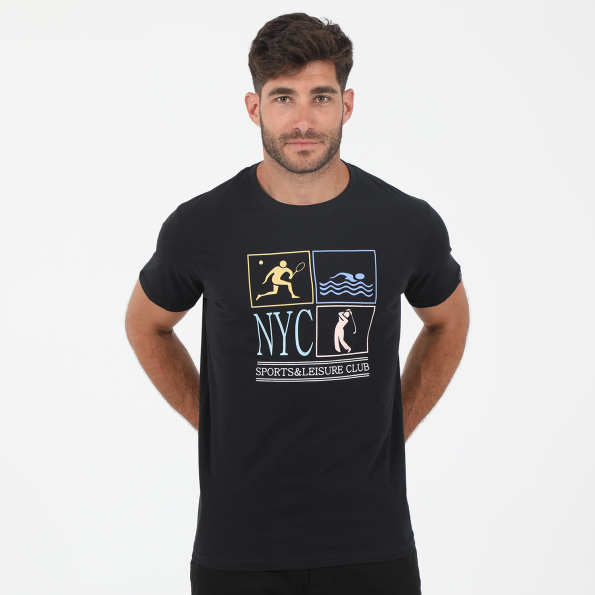 Ανδρικό t-shirt OCEAN SHARK OS06 SPORTS μαύρη