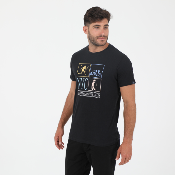 Ανδρικό t-shirt OCEAN SHARK OS06 SPORTS μαύρη Ανδρικά