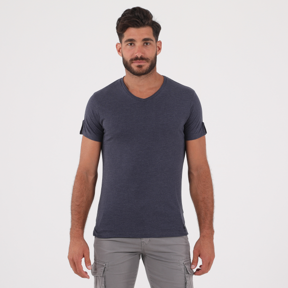 Ανδρικό t-shirt OCEAN SHARK OS07 R/N μπλε μελανζέ