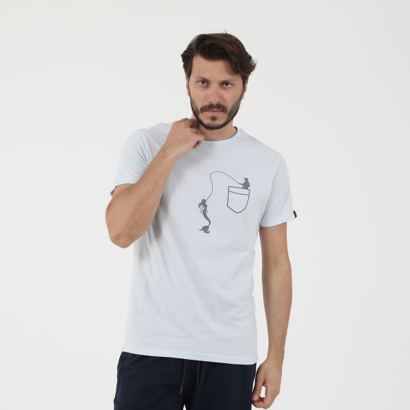 Ανδρικό t-shirt RUN MERMAID γαλάζια