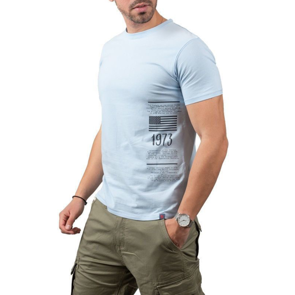 Ανδρικό t-shirt BATTERY 21K903391 γαλάζιο