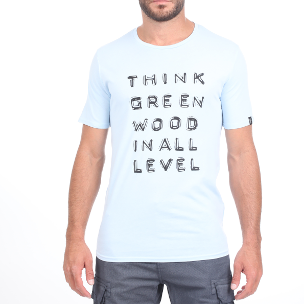 Ανδρική κοντομάνικη μπλούζα GREENWOOD GRW33 WASHED μπλε Ανδρικά