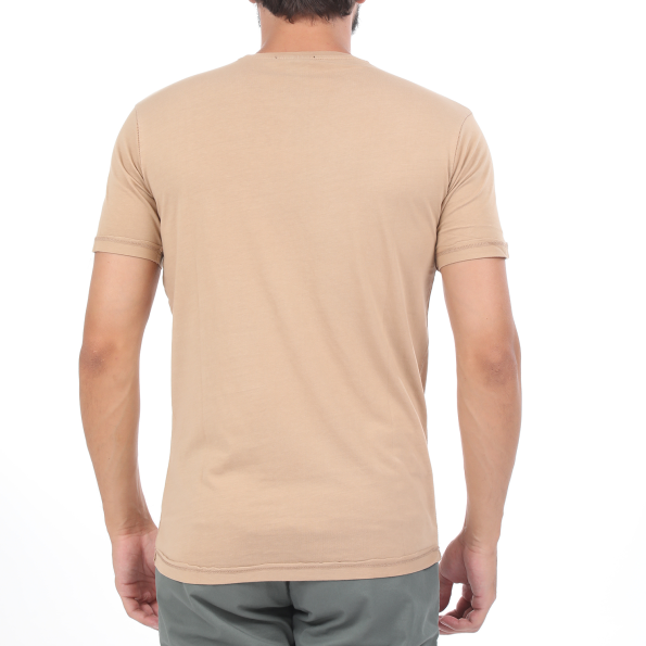 Ανδρική μπλούζα BATTERY SOLID 3 GARMENT DYΕ μπεζ Ανδρικά