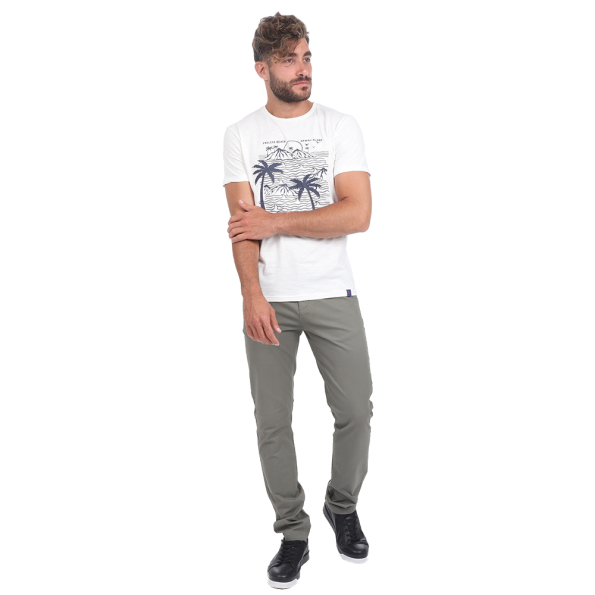Ανδρικό chino παντελόνι OCEAN SHARK SOLID χακί Ανδρικά