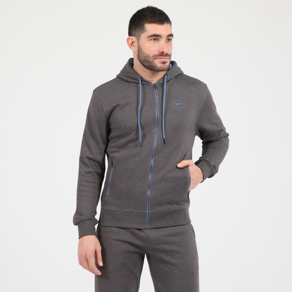Ανδρική φούτερ ζακέτα BATTERY HOODIES FULL ZIP BTR ανθρακί μπλε