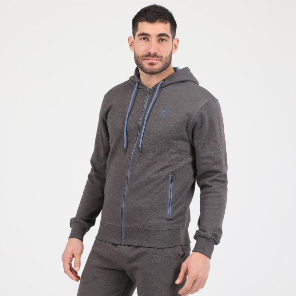 Ανδρική φούτερ ζακέτα BATTERY HOODIES FULL ZIP BTR ανθρακί μπλε Ανδρικά