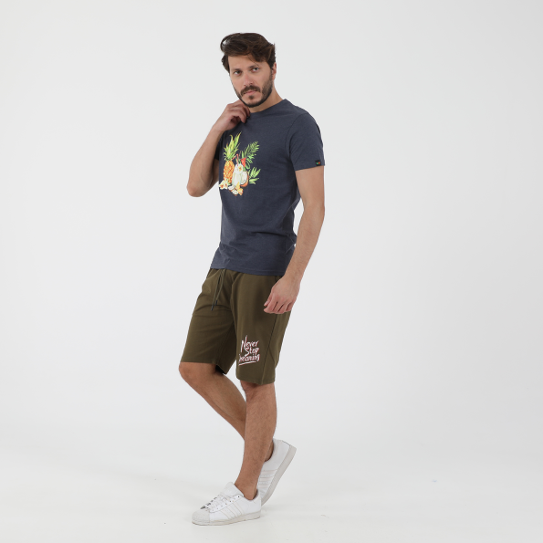 Ανδρική βερμούδα RUN NEVER STOP χακί Ανδρικά