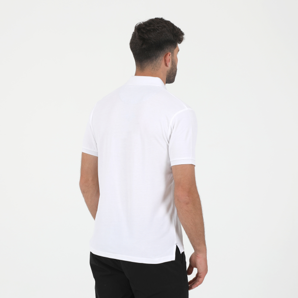 Ανδρική polo μπλούζα BATTERY PIQUE WITH ZIPPER λευκή Ανδρικά