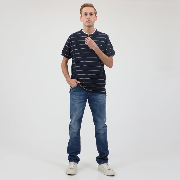 Ανδρική polo μπλούζα OCEAN SHARK POLO PIQUE MAO COLLAR ριγέ μπλε λευκή Ανδρικά