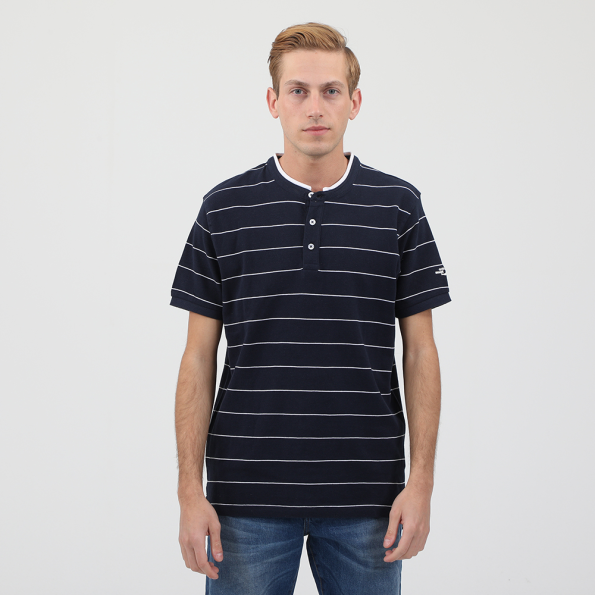 Ανδρική polo μπλούζα OCEAN SHARK POLO PIQUE MAO COLLAR ριγέ μπλε λευκή Ανδρικά