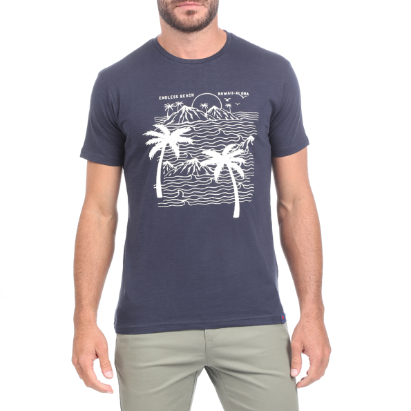 Ανδρικό t-shirt BATTERY FLAMA μπλε