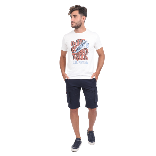 Ανδρικό t-shirt BATTERY FLAMA λευκό Ανδρικά