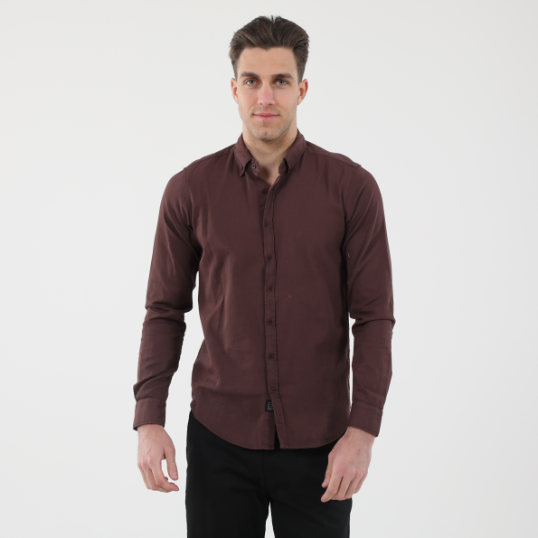 Ανδρικό πουκάμισο DIRTY LAUNDRY DLMS0521F REGULAR DOBBY μοβ