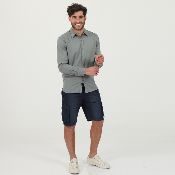 Ανδρικό πουκάμισο DIRTY LAUNDRY DLMS0621F REGULAR TWILL πράσινο Ανδρικά