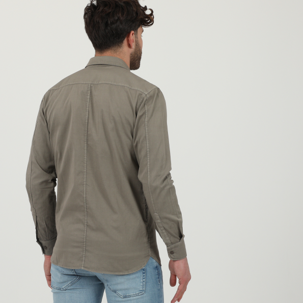 Ανδρικό πουκάμισο DIRTY LAUNDRY DLMS0621F REGULAR TWILL καφέ γκρι Ανδρικά