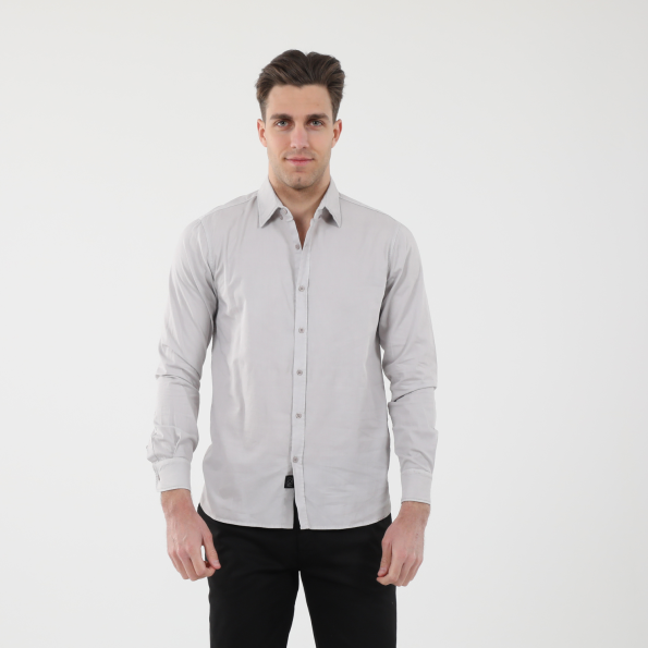 Ανδρικό πουκάμισο DIRTY LAUNDRY DLMS0621F REGULAR TWILL λευκό πάγου