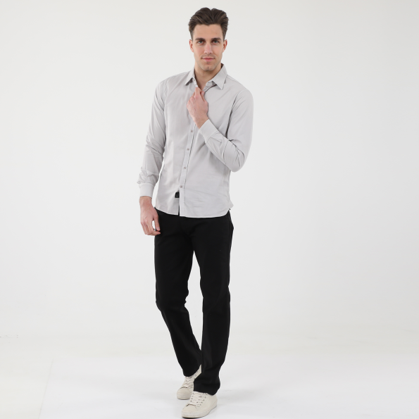 Ανδρικό πουκάμισο DIRTY LAUNDRY DLMS0621F REGULAR TWILL λευκό πάγου Ανδρικά