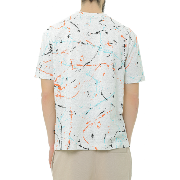 Ανδρικό t-shirt BOSS 50486513 Tepaint γκρι πολύχρωμο Ανδρικά