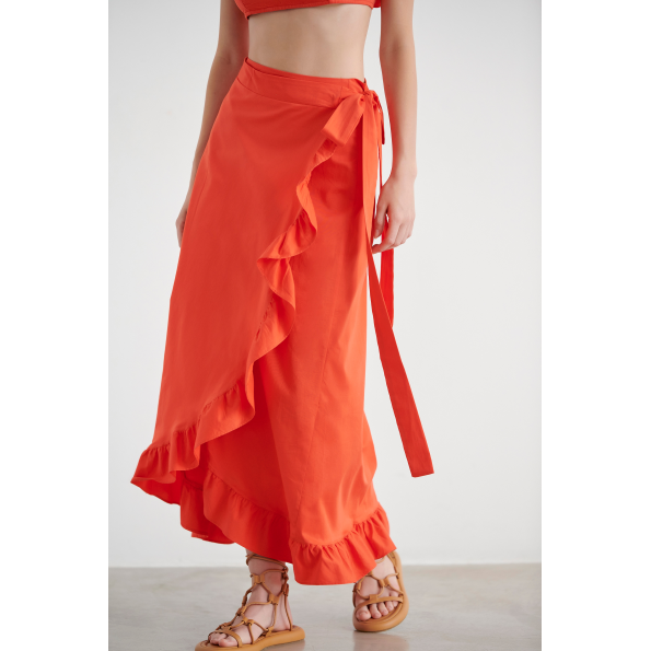 Γυναικεία μακριά φούστα beachwear SUGARFREE RIVERA 22814193 πορτοκαλί