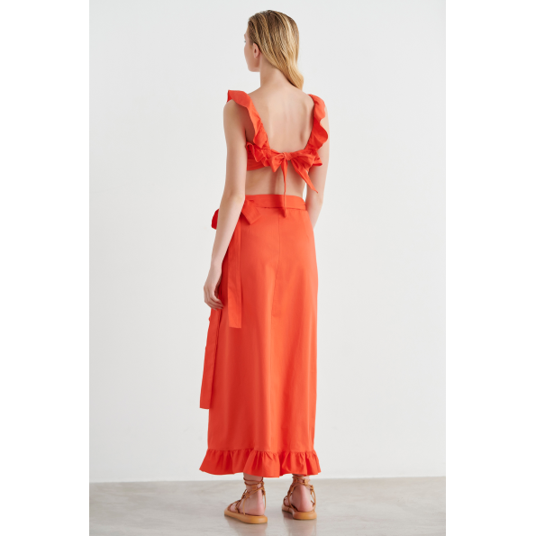 Γυναικεία μακριά φούστα beachwear SUGARFREE RIVERA 22814193 πορτοκαλί