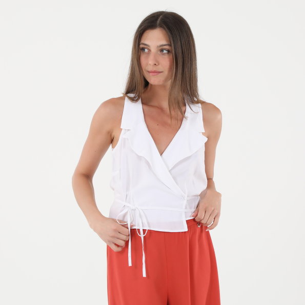 Γυναικείο cropped top ALE 81259463 λευκό