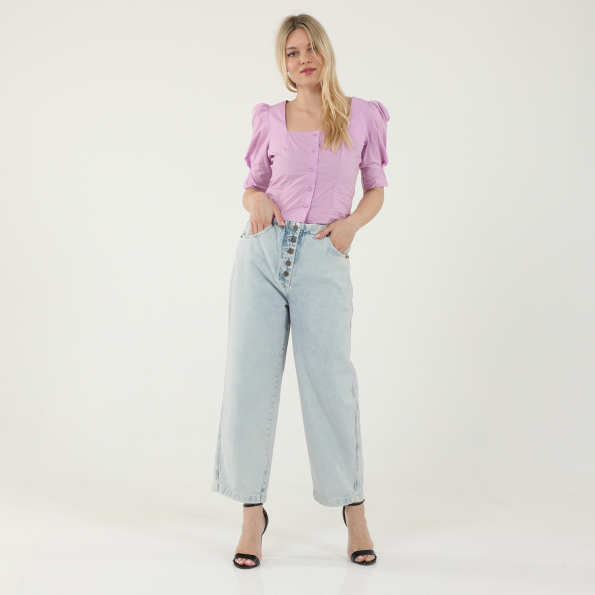 Γυναικείο cropped πουκάμισο ATTRATTIVO 9913583 λιλά Γυναικεία