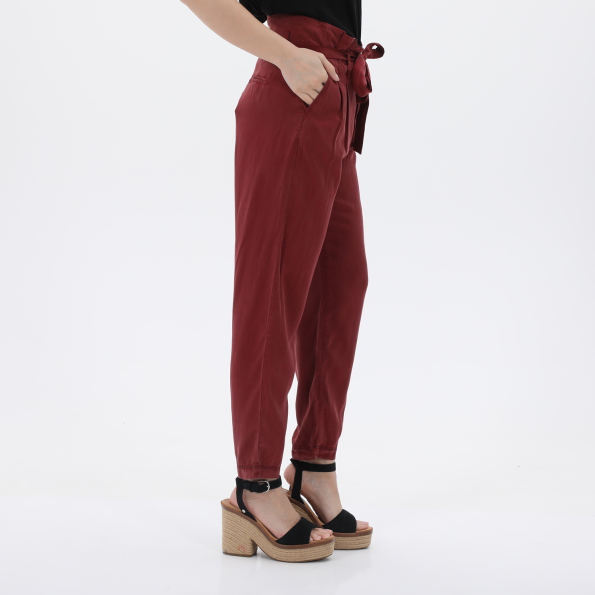 Γυναικείο cropped παντελόνι ALE 9913842 μπορντό Γυναικεία