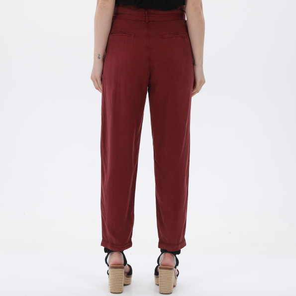 Γυναικείο cropped παντελόνι ALE 9913842 μπορντό Γυναικεία