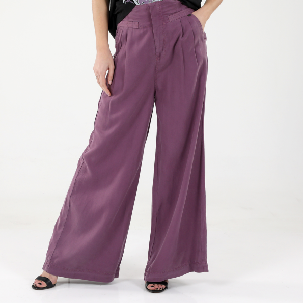 Γυναικεία παντελόνα wide leg ATTRATTIVO 9913843 μοβ