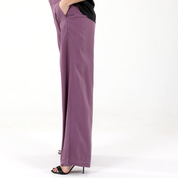 Γυναικεία παντελόνα wide leg ATTRATTIVO 9913843 μοβ Γυναικεία