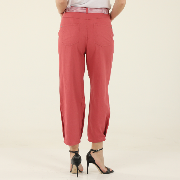 Γυναικείο cropped παντελόνι ATTRATTIVO 9913844 ροζ Γυναικεία