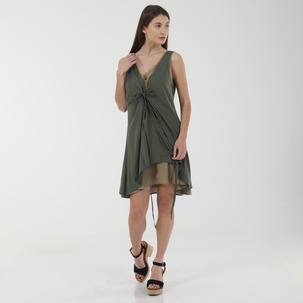 Γυναικείο mini φόρεμα ALE 81372818 χακί Γυναικεία