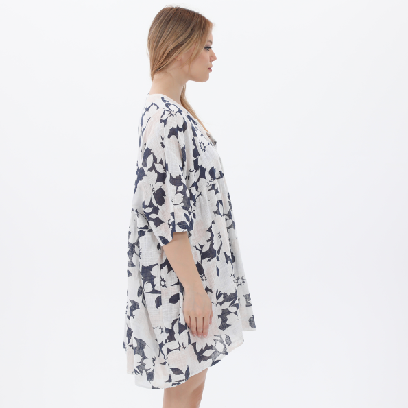 Γυναικεία τουνίκ ALE 8915736 λευκή μπλε floral Γυναικεία