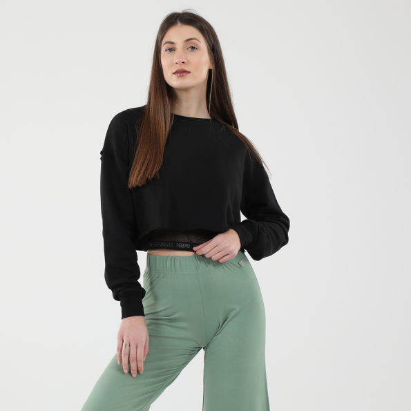 Γυναικεία cropped μπλούζα BODYTALK 1212-903020 BDTKW LOOSE μαύρη