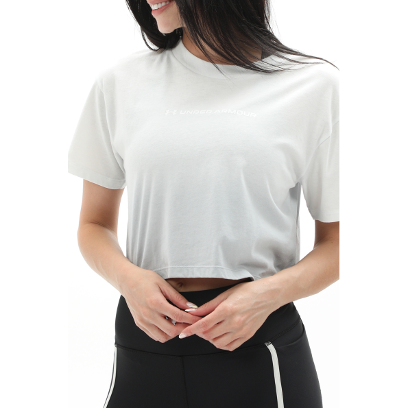 Γυναικείο cropped t-shirt UNDER ARMOUR 1376750 UA BRANDED DIP DYE γκρι Γυναικεία