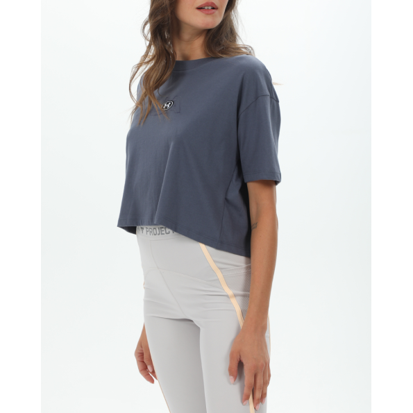 Γυναικείο cropped top UNDER ARMOUR 1376751 UA BRANDED LOGO μπλε γκρι Γυναικεία
