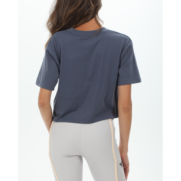 Γυναικείο cropped top UNDER ARMOUR 1376751 UA BRANDED LOGO μπλε γκρι Γυναικεία