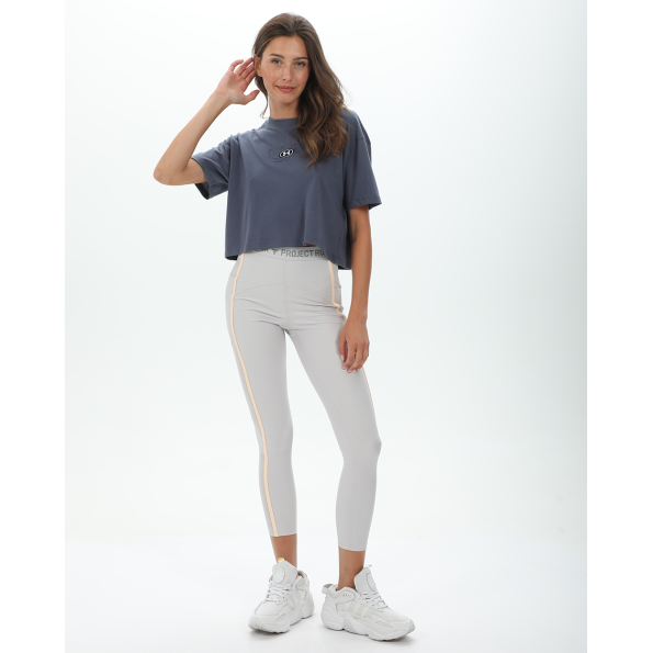 Γυναικείο cropped top UNDER ARMOUR 1376751 UA BRANDED LOGO μπλε γκρι Γυναικεία