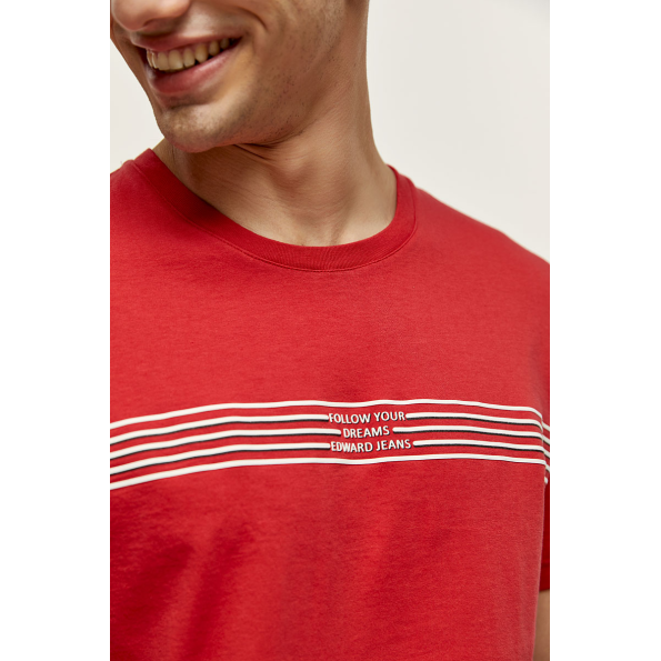 Ανδρικό t-shirt EDWARD JEANS MP-N-TOP-S22-017 JERIC κόκκινο Ανδρικά