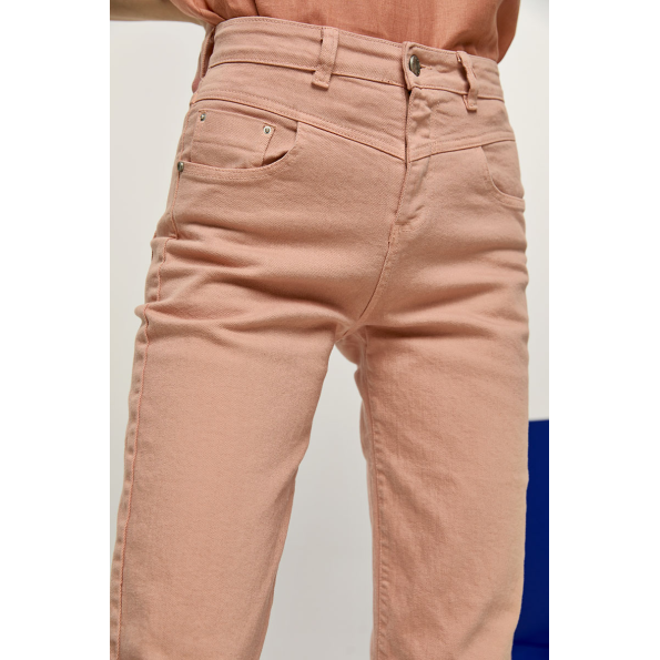 Γυναικείο cropped jean παντελόνι EDWARD JEANS WP-N-PNT-S22-011 ASHANTI-H ροζ Γυναικεία