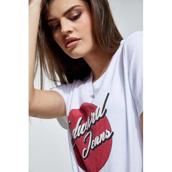 Γυναικείο t-shirt EDWARD JEANS WP-N-TOP-S20-007 VIVETTE λευκό Γυναικεία