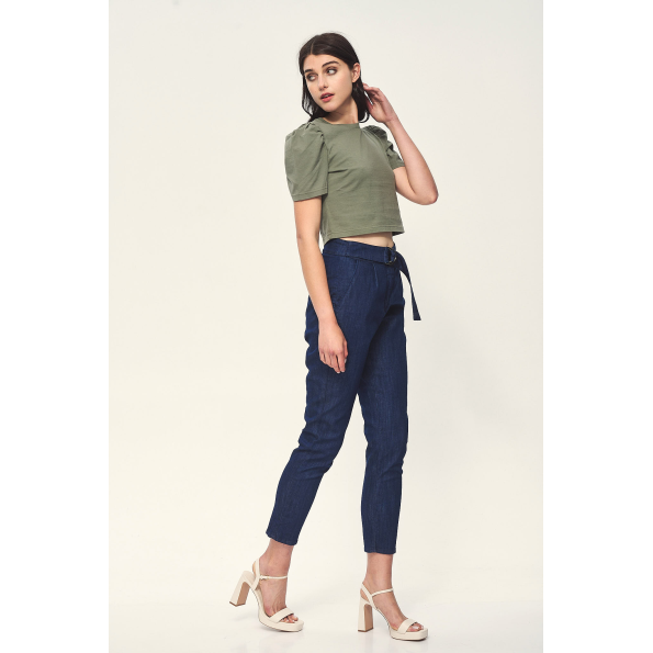 Γυναικεία cropped μπλούζα EDWARD JEANS WP-N-TOP-S22-002 GLYN χακί Γυναικεία