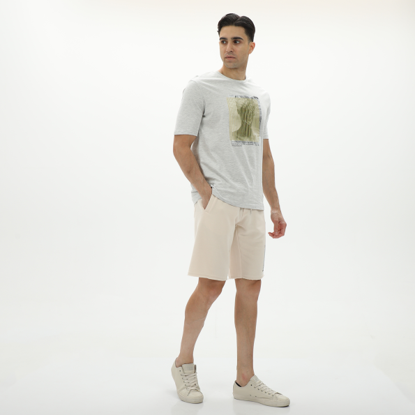 Ανδρική αθλητική βερμούδα BODYTALK 1231-953404 εκρού Ανδρικά