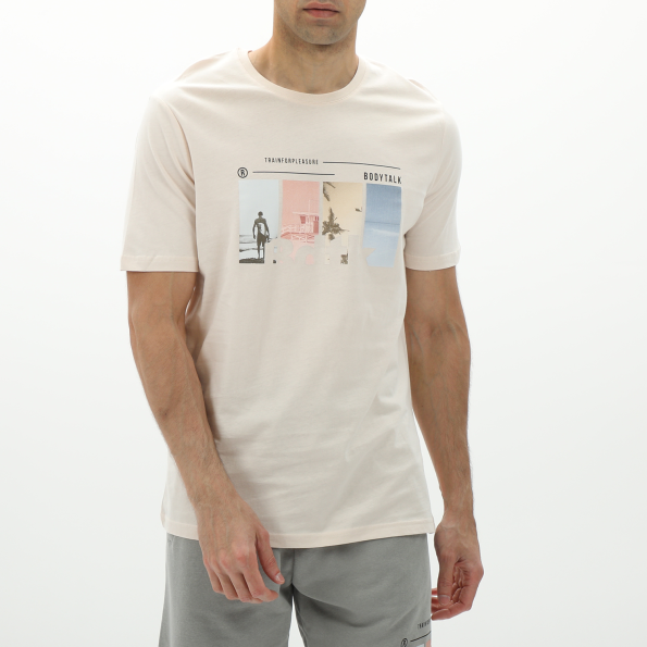 Ανδρικό t-shirt BODYTALK 1231-953428 εκρού