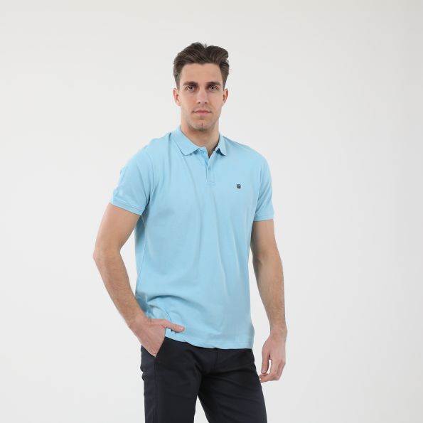 Ανδρική polo μπλούζα DORS 1132001.C14 γαλάζια Ανδρικά